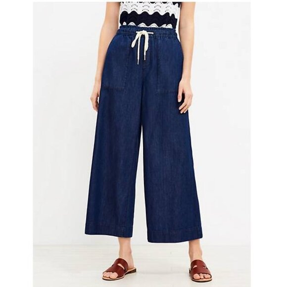 LOFT Pants - Loft Dark Chambray Wide Leg Palazzo Pants